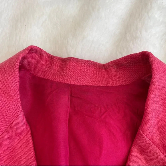 Vintage 80s‎ / 90s bright pink oversized blazer with embroidered  bow detail M - Picture 12 of 13